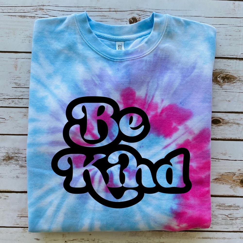 BE Kind Pastel Rainbow Tie Dye Sweatshirt